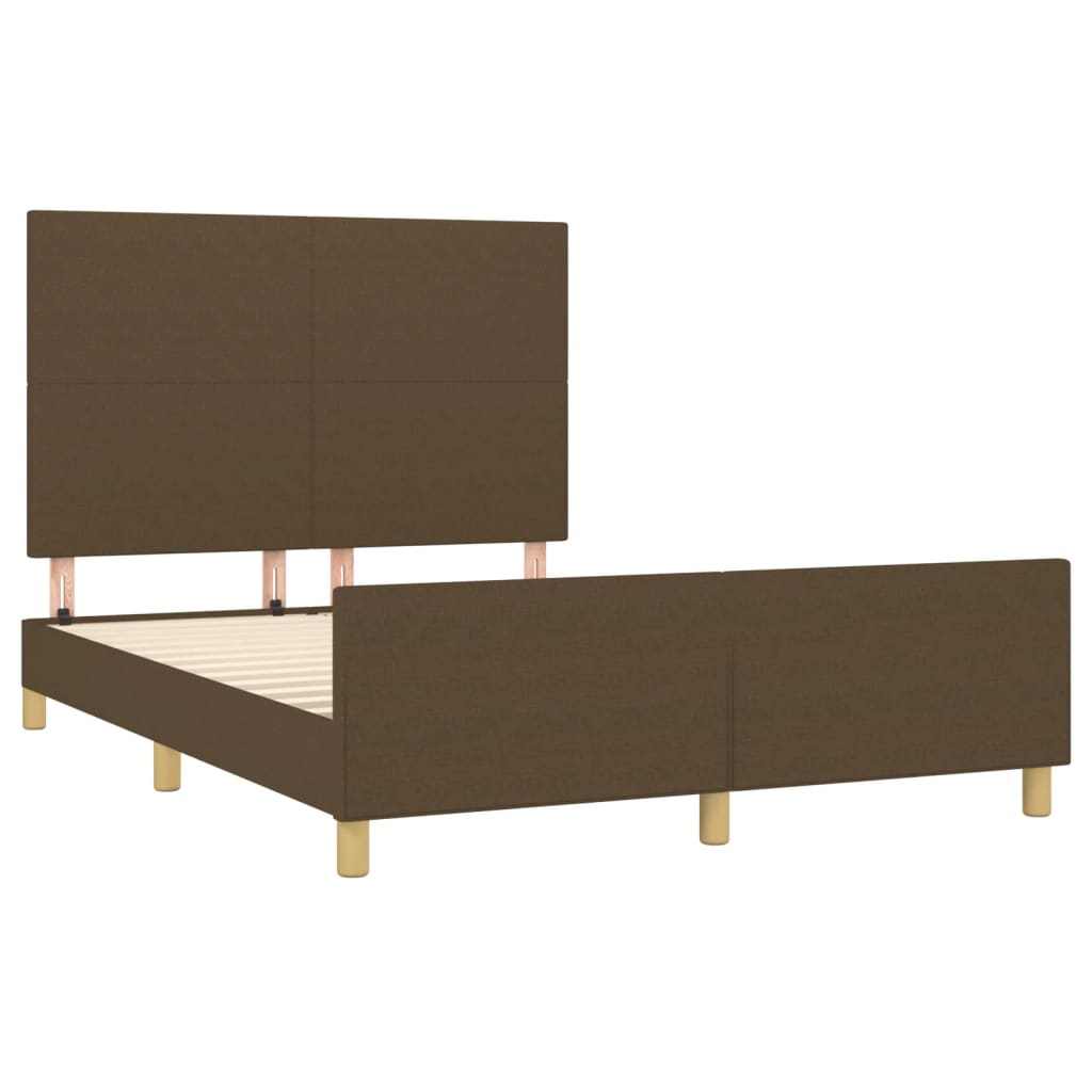 Rám Postele Bez Matrace Tmavě Hnědý 140 X 190 Cm Textil