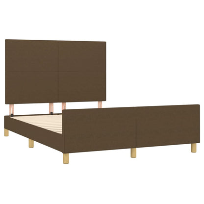 Rám Postele Bez Matrace Tmavě Hnědý 140 X 190 Cm Textil