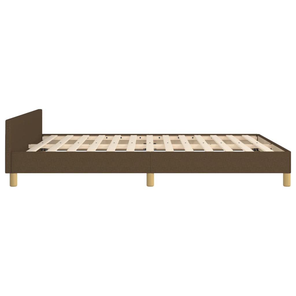 Rám Postele Bez Matrace Tmavě Hnědý 140 X 190 Cm Textil