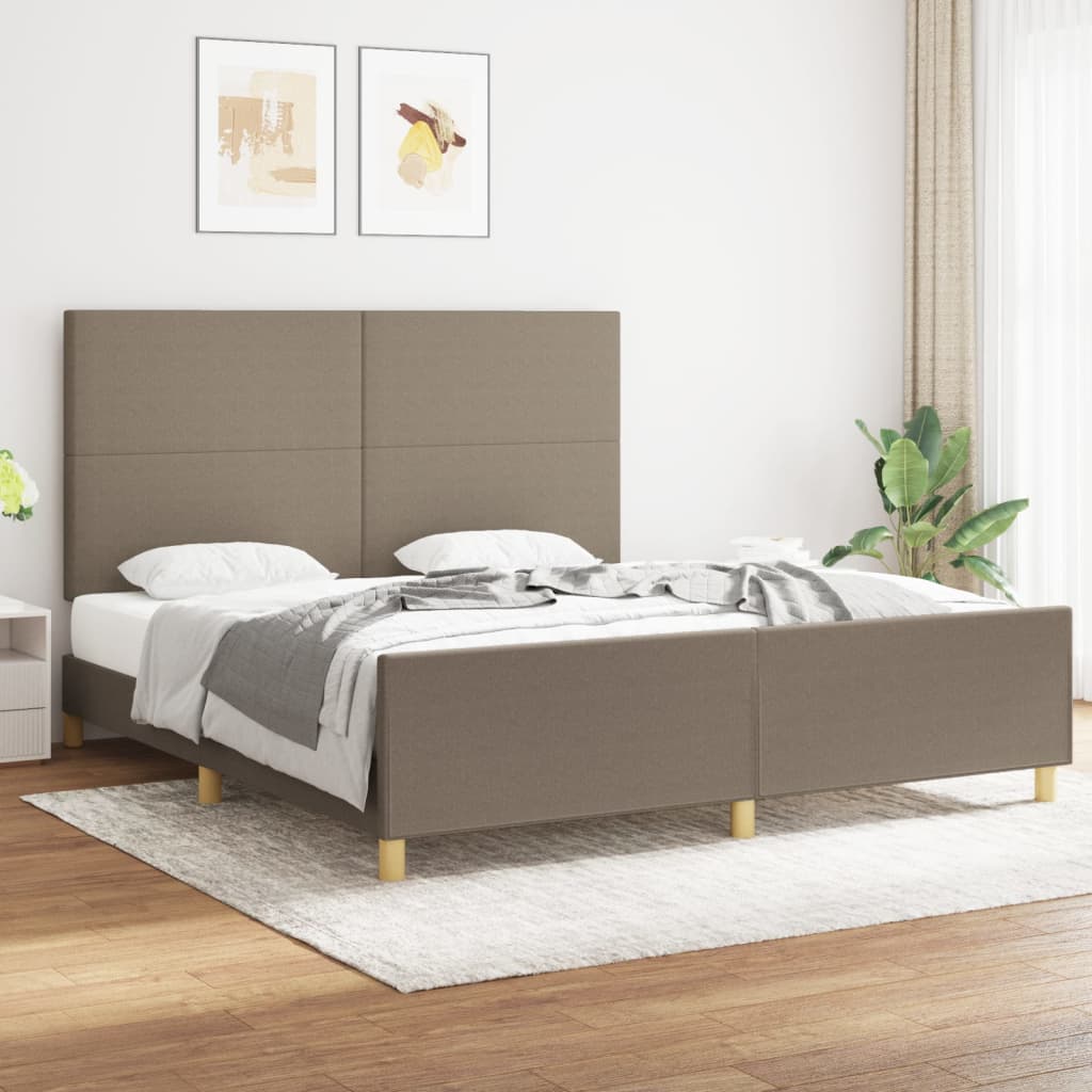 Rám Postele Bez Matrace Taupe 180 X 200 Cm Textil