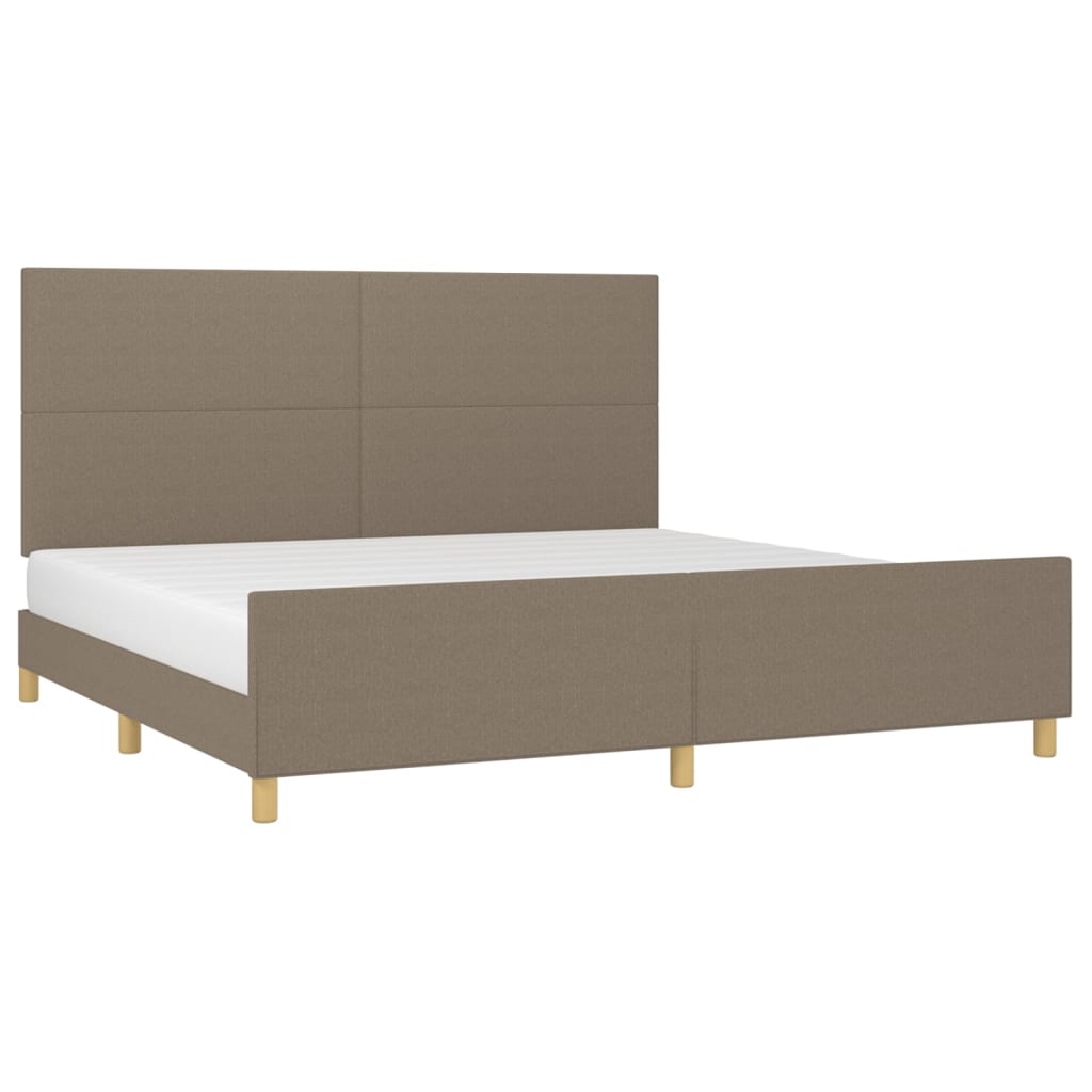 Rám Postele Bez Matrace Taupe 200 X 200 Cm Textil