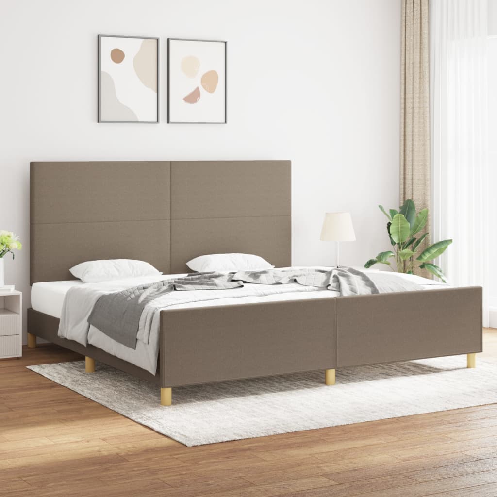 Rám Postele Bez Matrace Taupe 200 X 200 Cm Textil