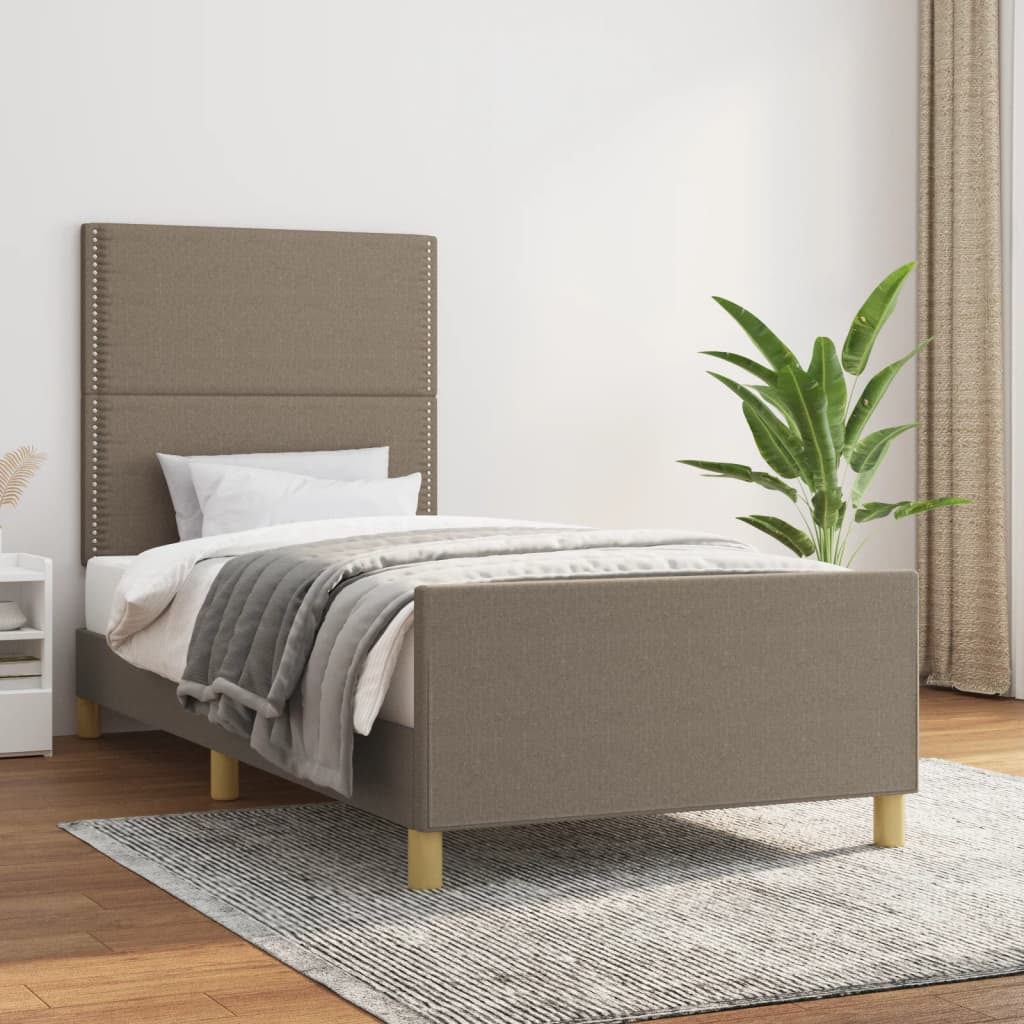 Rám Postele Bez Matrace Taupe 100 X 200 Cm Textil