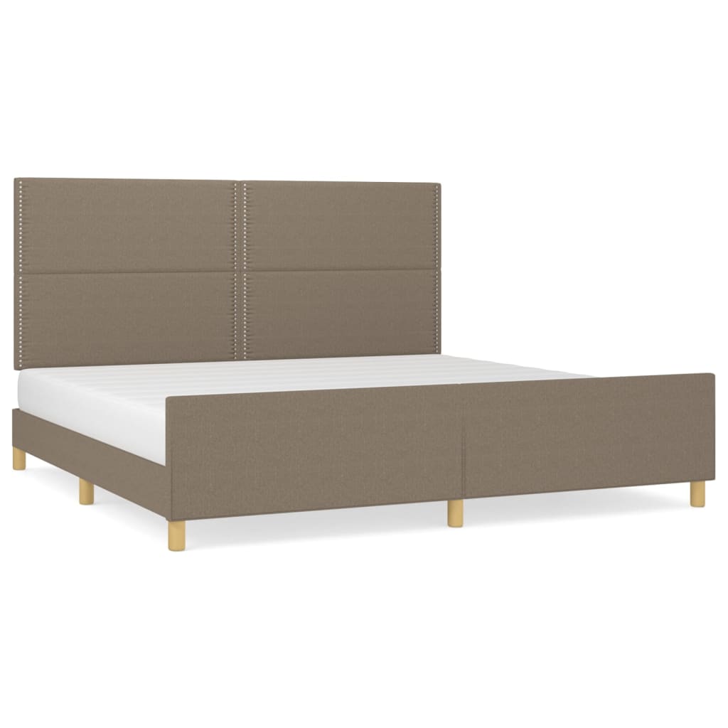 Rám Postele Bez Matrace Taupe 200 X 200 Cm Textil