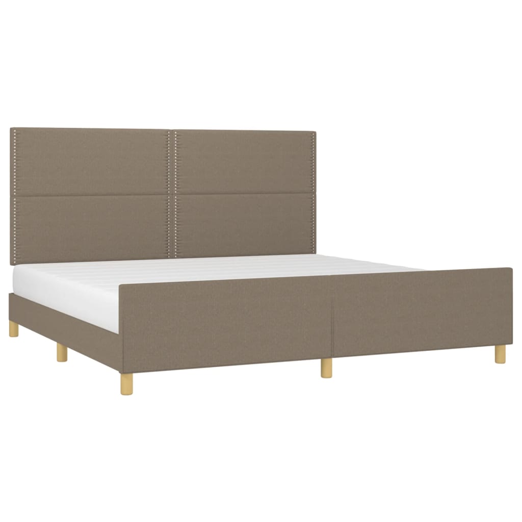 Rám Postele Bez Matrace Taupe 200 X 200 Cm Textil