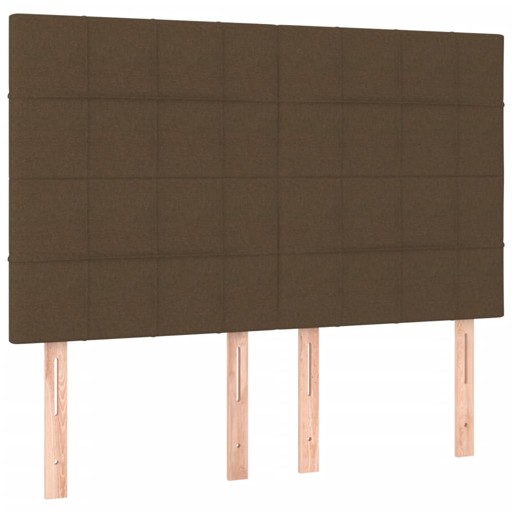 Rám Postele Bez Matrace Tmavě Hnědý 140 X 190 Cm Textil