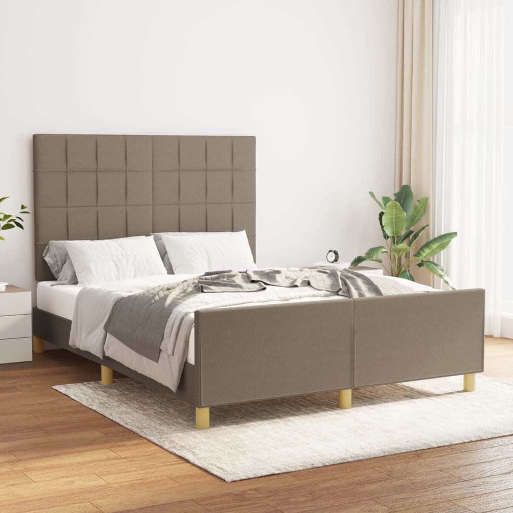 Rám Postele Bez Matrace Taupe 140 X 200 Cm Textil