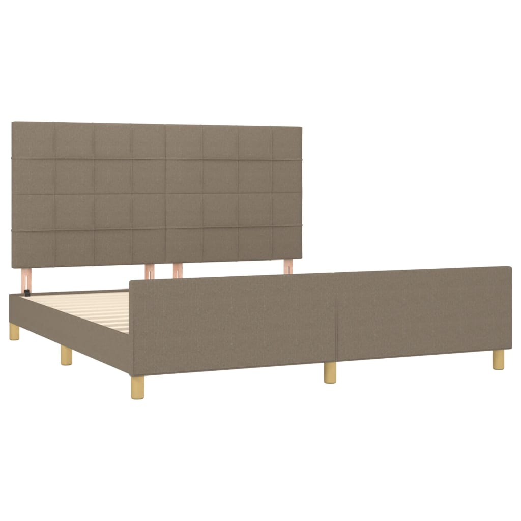 Rám Postele Bez Matrace Taupe 160 X 200 Cm Textil