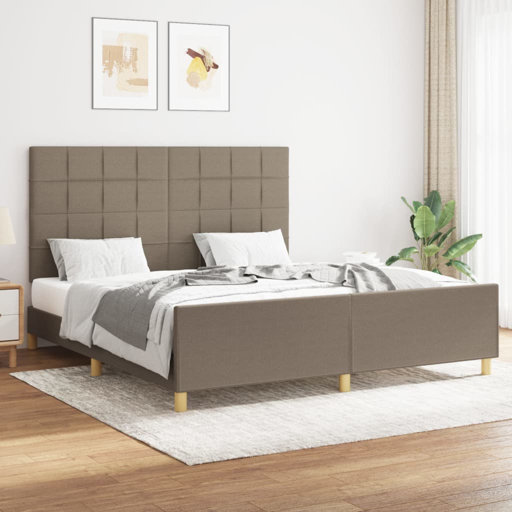 Rám Postele Bez Matrace Taupe 160 X 200 Cm Textil