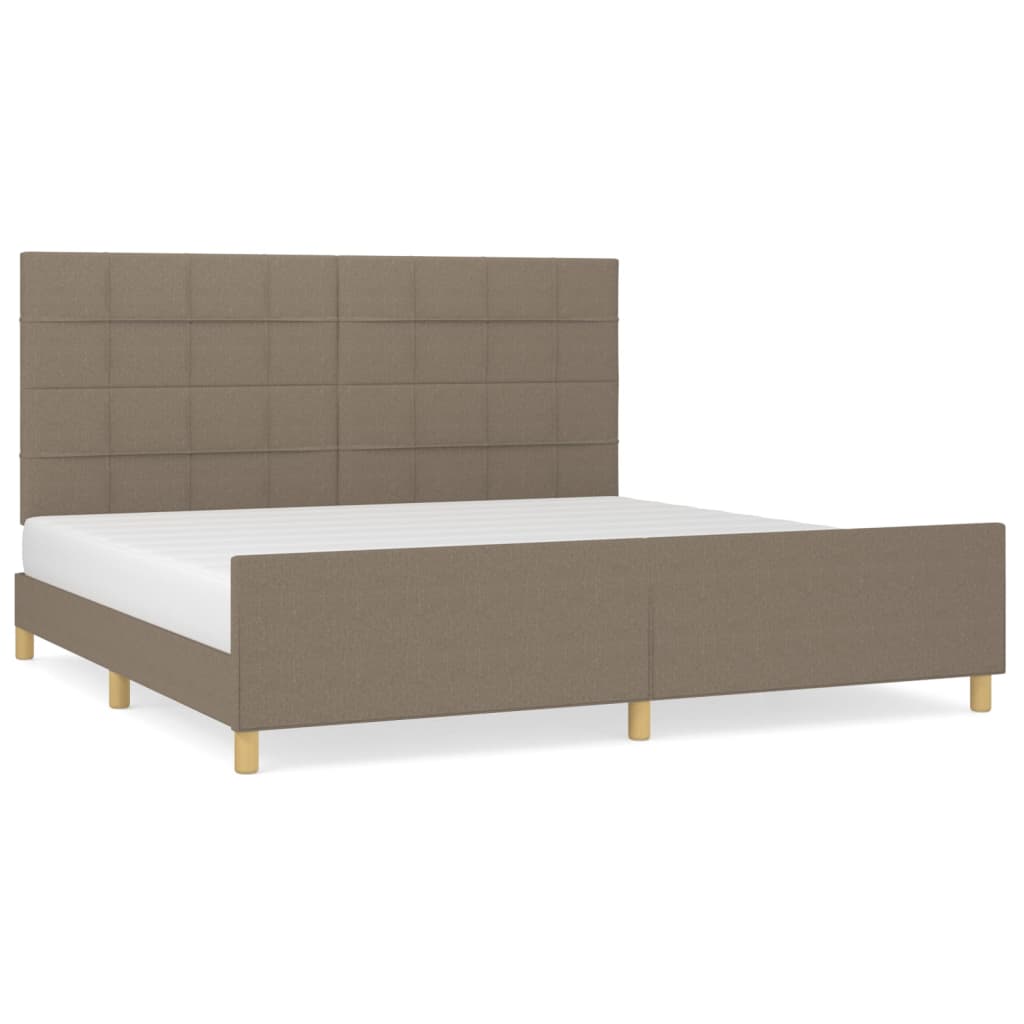 Rám Postele Bez Matrace Taupe 200 X 200 Cm Textil