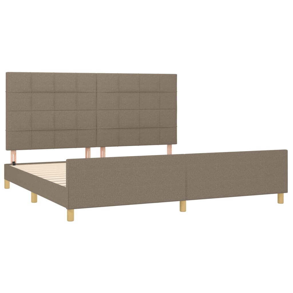 Rám Postele Bez Matrace Taupe 200 X 200 Cm Textil