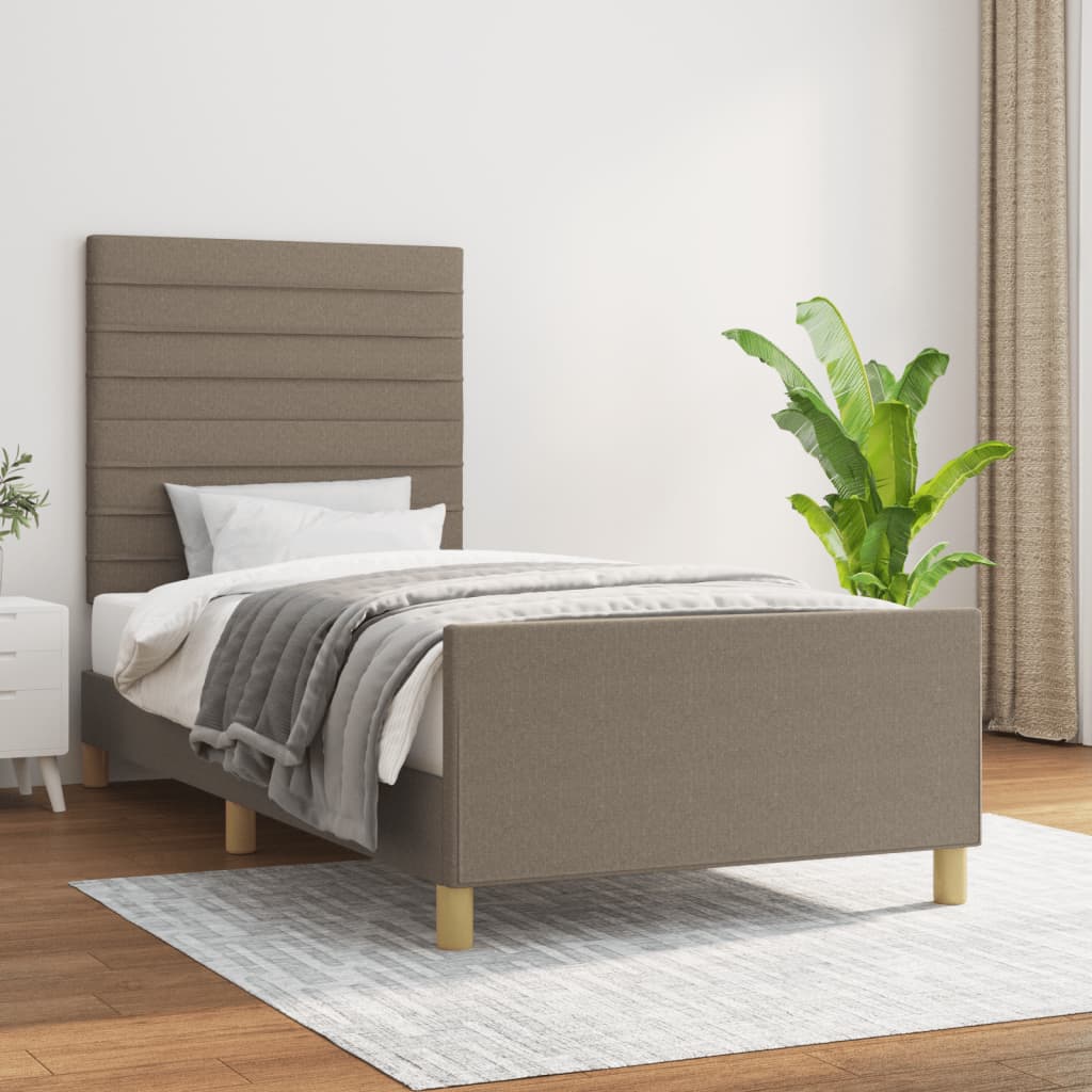 Rám Postele Bez Matrací Taupe 90X190 Cm Textil
