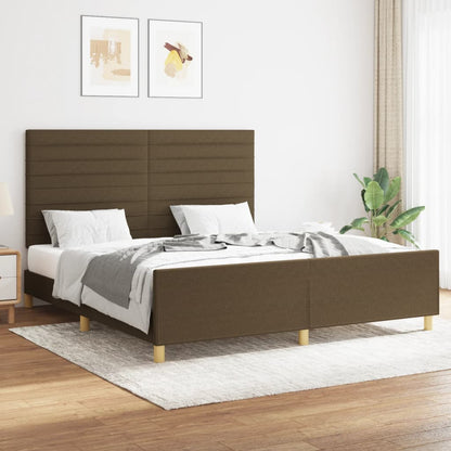 Rám Postele Bez Matrace Tmavě Hnědý 160 X 200 Cm Textil