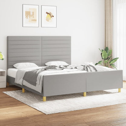 Rám Postele Bez Matrace Světle Šedý Textil Světle Šedá