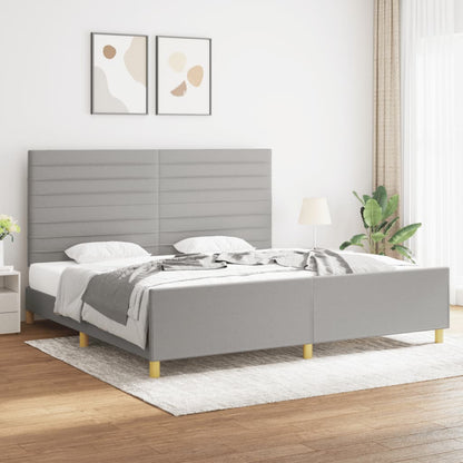 Rám Postele Bez Matrace Světle Šedý Textil Světle Šedá
