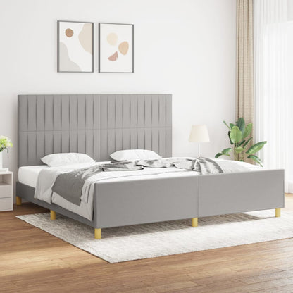 Rám Postele Bez Matrace Světle Šedý Textil Světle Šedá