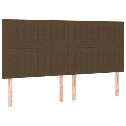 Rám Postele Bez Matrace Tmavě Hnědý 200 X 200 Cm Textil