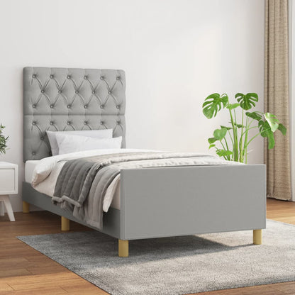 Rám Postele Bez Matrace Světle Šedý Textil Světle Šedá