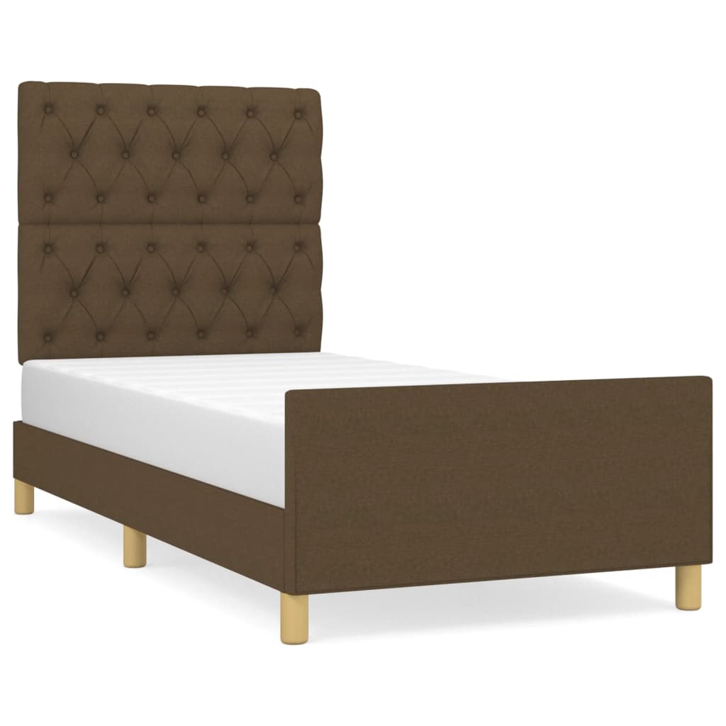 Rám Postele Bez Matrace Tmavě Hnědá 80 X 200 Cm Textil