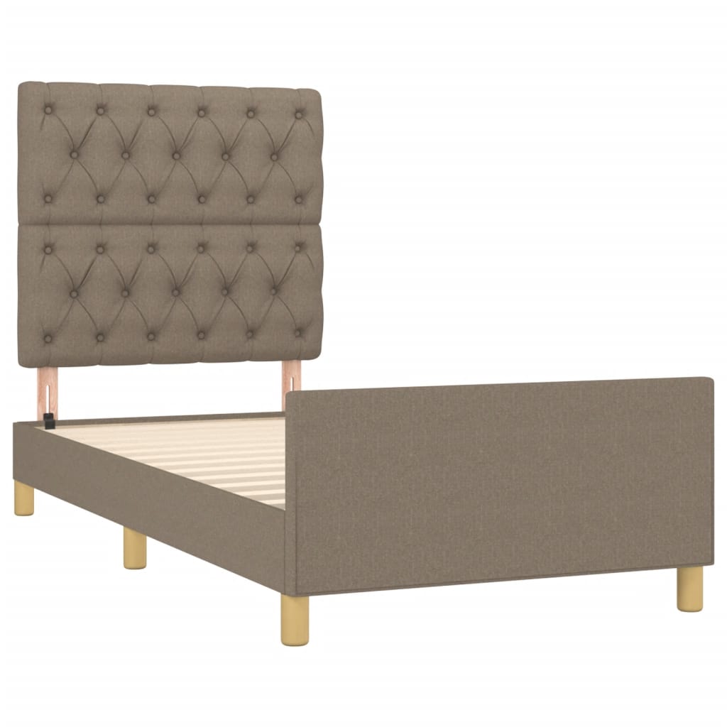 Rám Postele Bez Matrací Taupe 80X200 Cm Textil