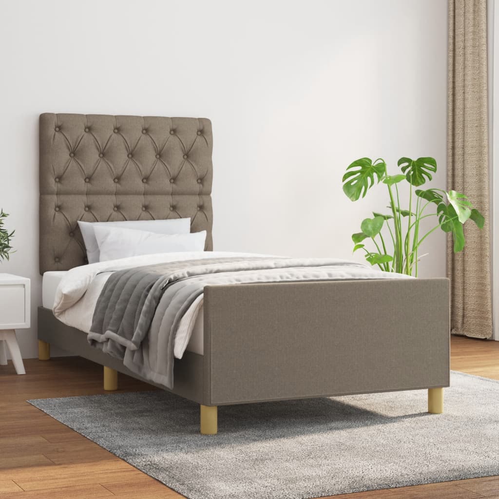 Rám Postele Bez Matrací Taupe 80X200 Cm Textil