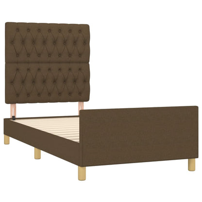 Rám Postele Bez Matrace Tmavě Hnědá 90 X 190 Cm Textil