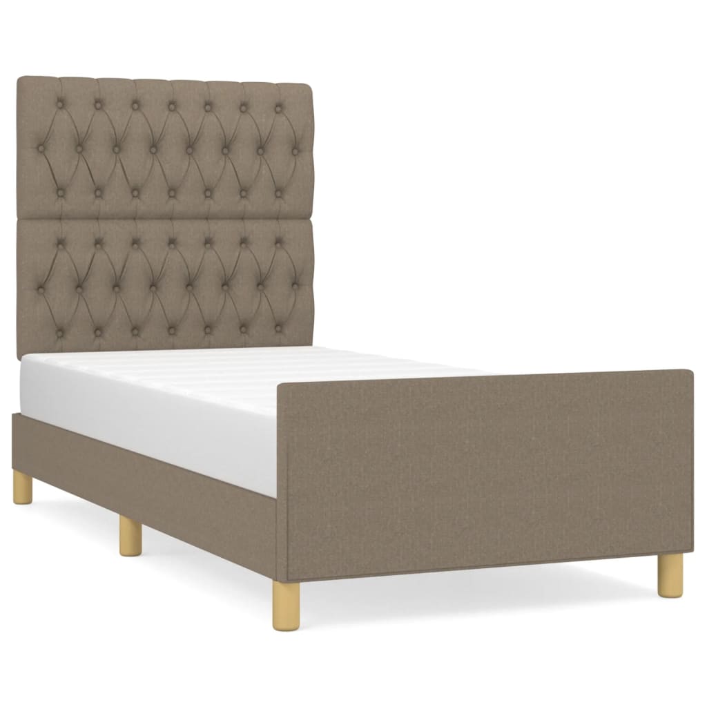 Rám Postele Bez Matrací Taupe 90X190 Cm Textil
