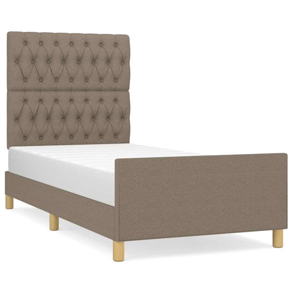 Rám Postele Bez Matrací Taupe 90X200 Cm Textil