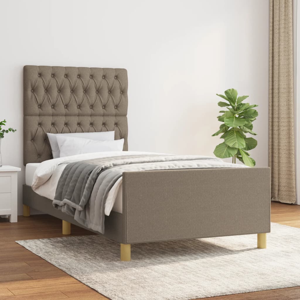 Rám Postele Bez Matrace Taupe 100 X 200 Cm Textil