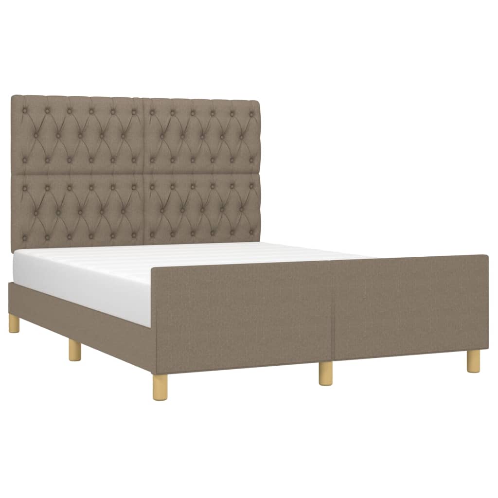 Rám Postele Bez Matrace Taupe 140 X 190 Cm Textil