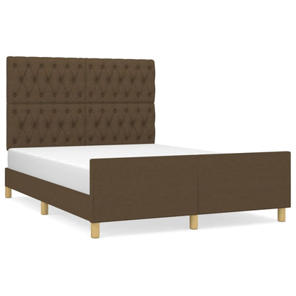 Rám Postele Bez Matrace Tmavě Hnědý 140 X 200 Cm Textil