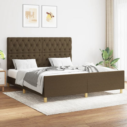 Rám Postele Bez Matrace Tmavě Hnědý 160 X 200 Cm Textil