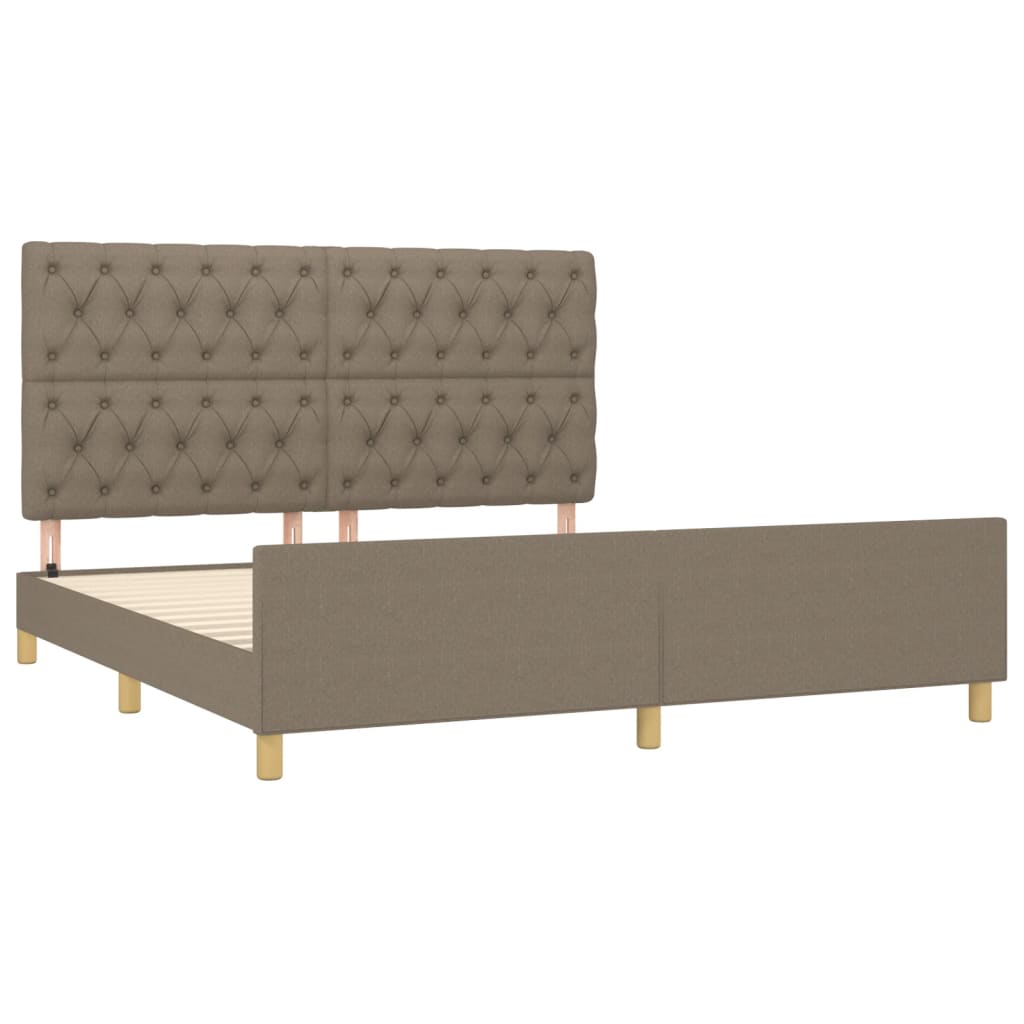 Rám Postele Bez Matrace Taupe 160 X 200 Cm Textil
