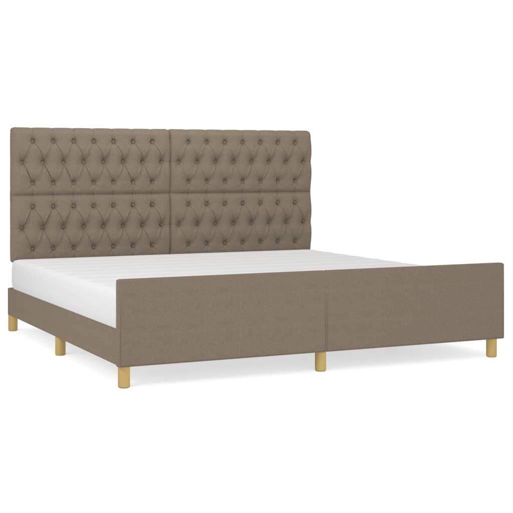 Rám Postele S Čelem Taupe 200X200 Cm Textil