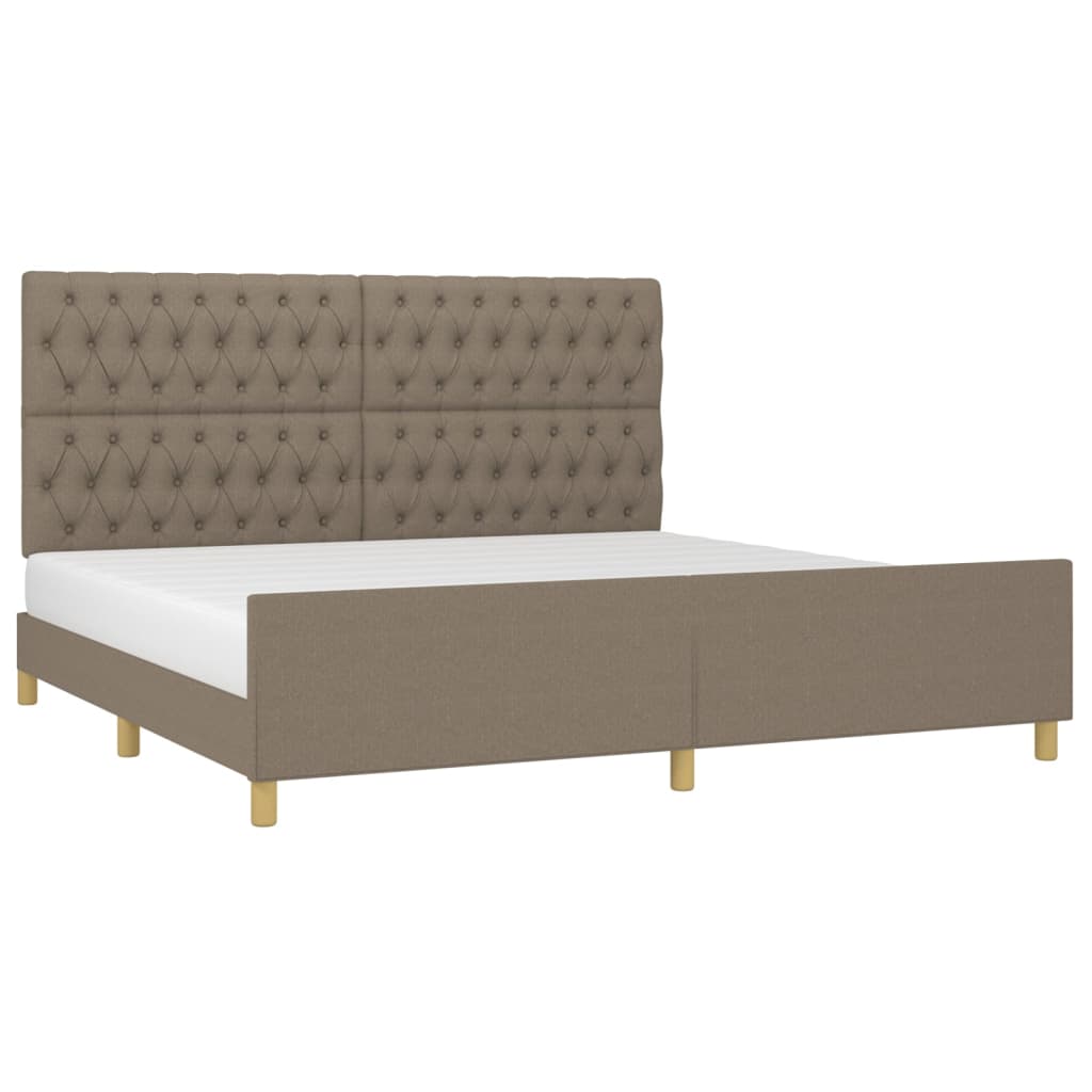 Rám Postele S Čelem Taupe 200X200 Cm Textil
