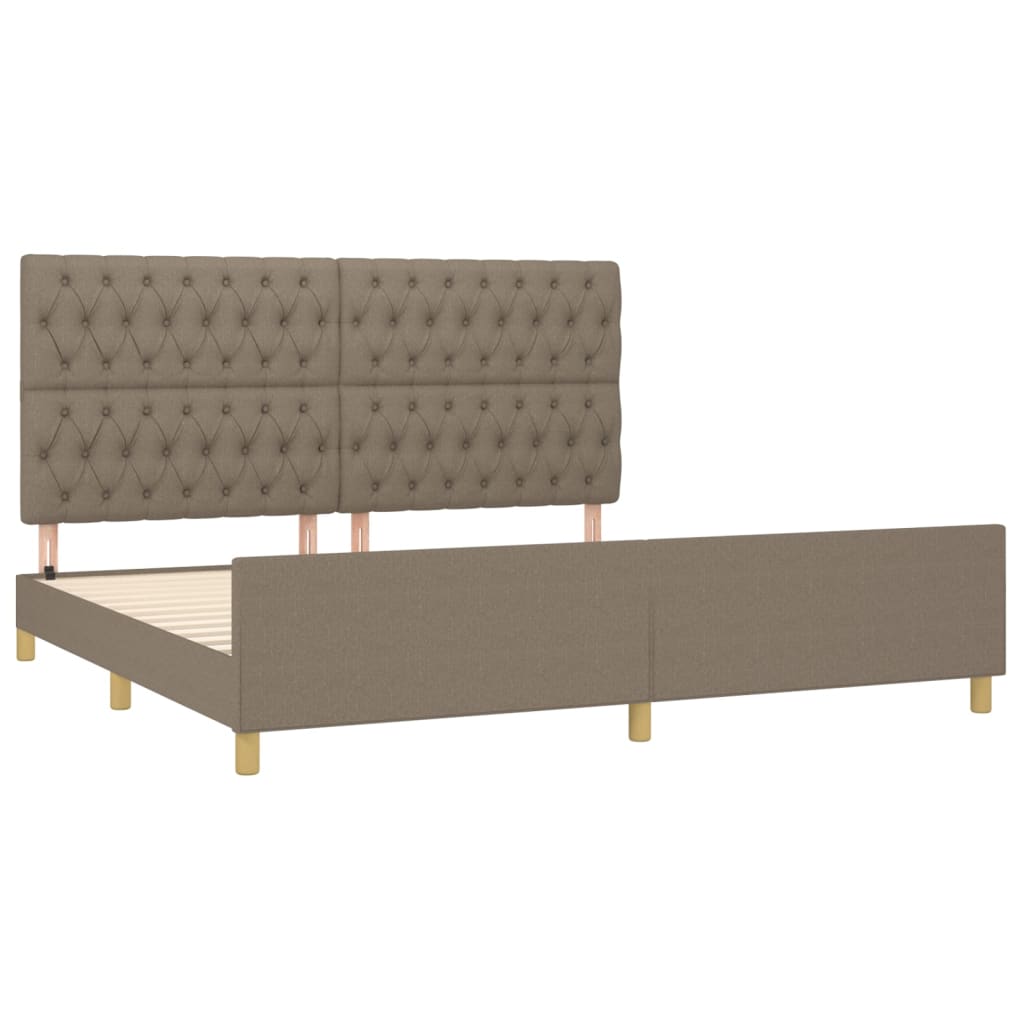 Rám Postele S Čelem Taupe 200X200 Cm Textil