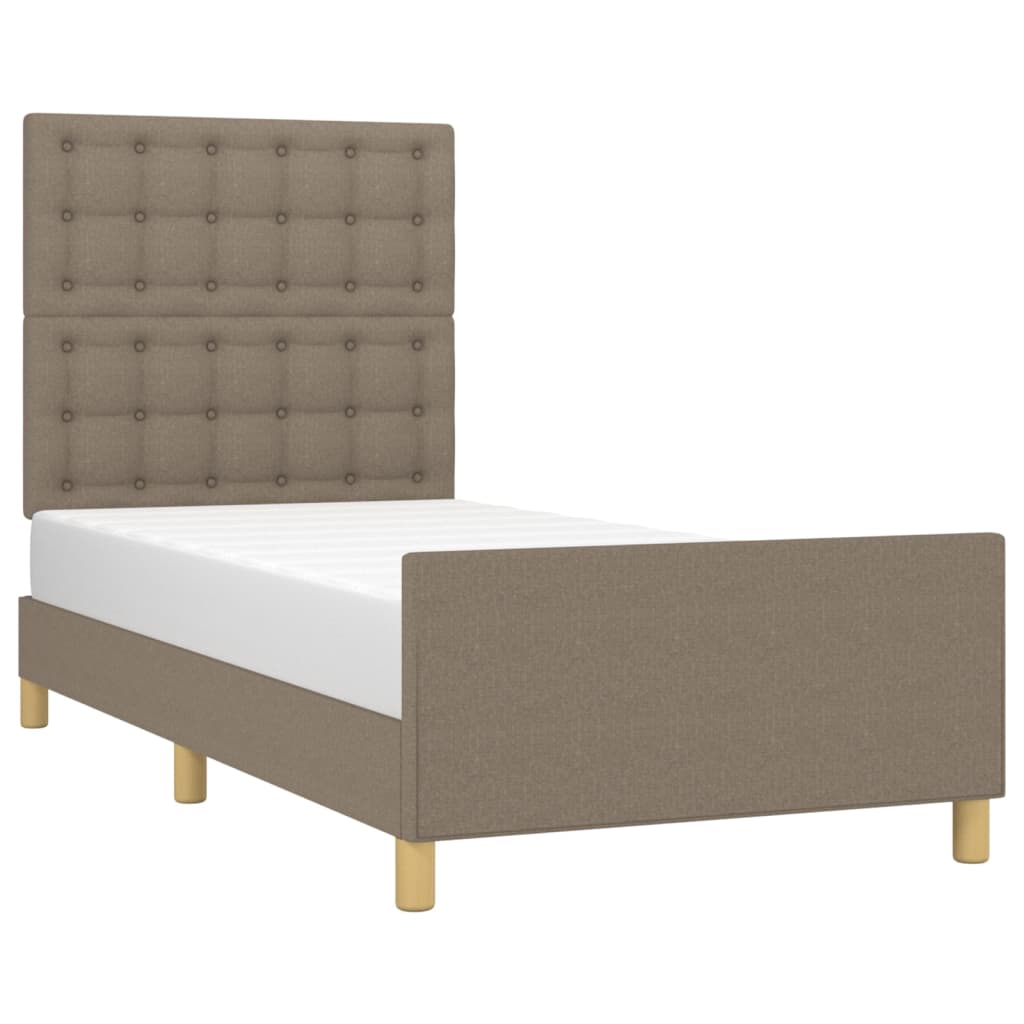 Rám Postele S Čelem Taupe 80X200 Cm Textil
