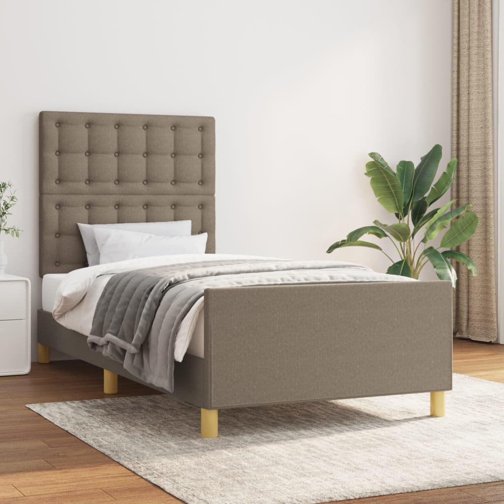 Rám Postele S Čelem Taupe 80X200 Cm Textil