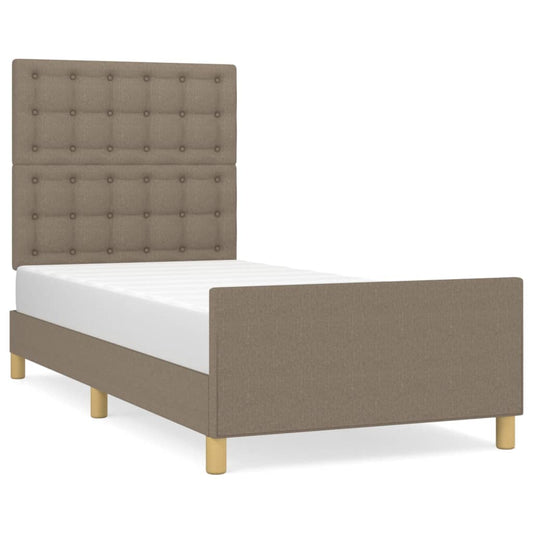Rám Postele S Čelem Taupe 90X190 Cm Textil