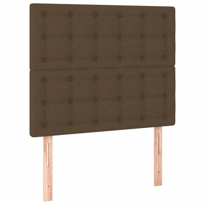 Rám Postele Bez Matrace Tmavě Hnědý 90 X 200 Cm Textil