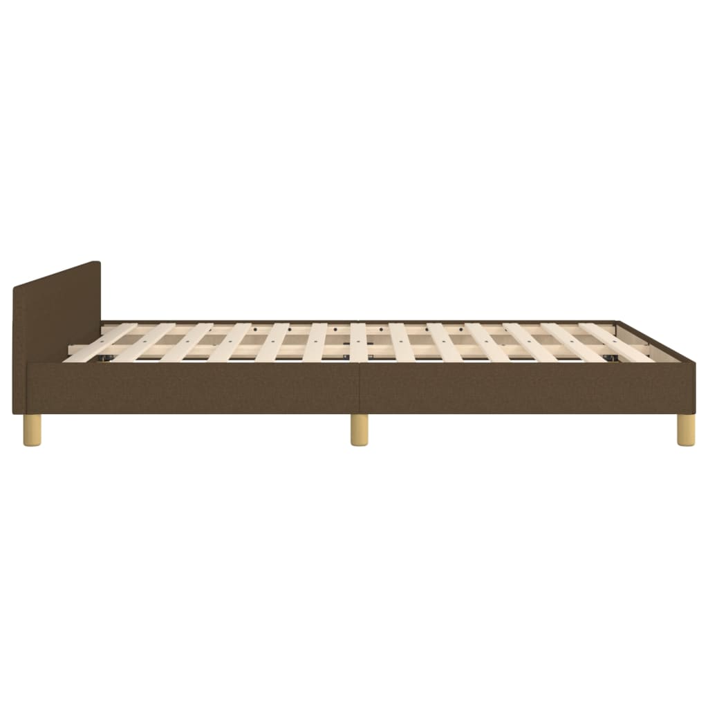 Rám Postele Bez Matrace Tmavě Hnědý 140 X 190 Cm Textil