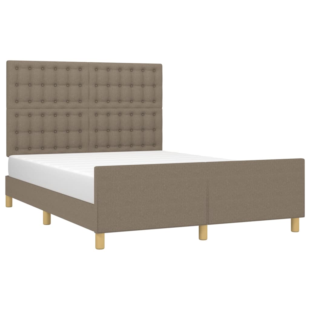 Rám Postele Bez Matrace Taupe 140 X 200 Cm Textil