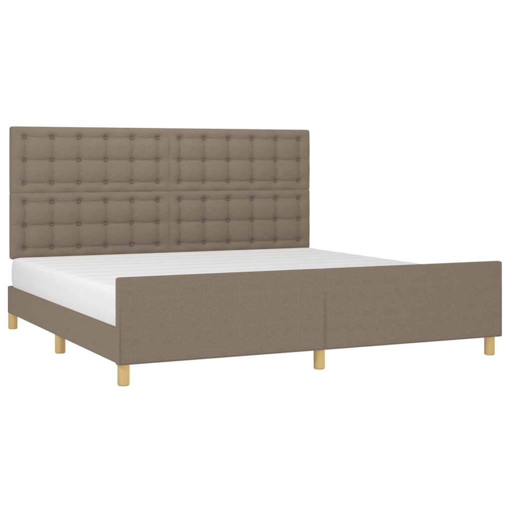 Rám Postele Bez Matrace Taupe 200 X 200 Cm Textil