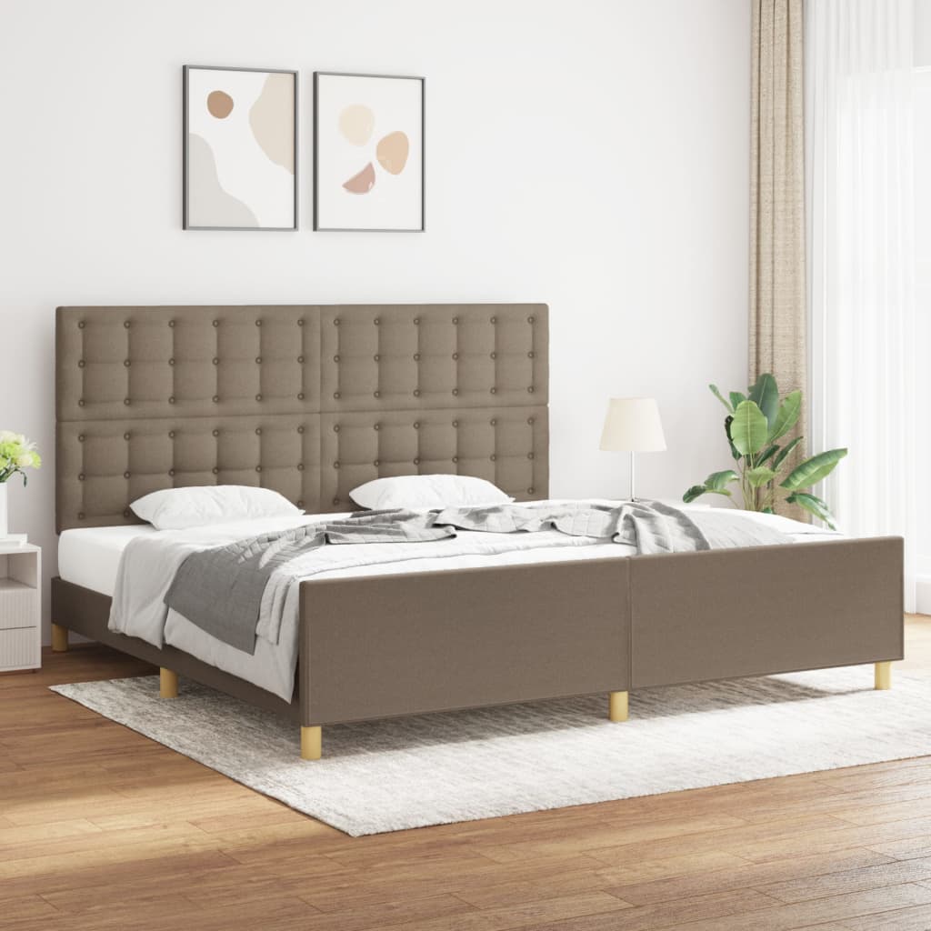Rám Postele Bez Matrace Taupe 200 X 200 Cm Textil