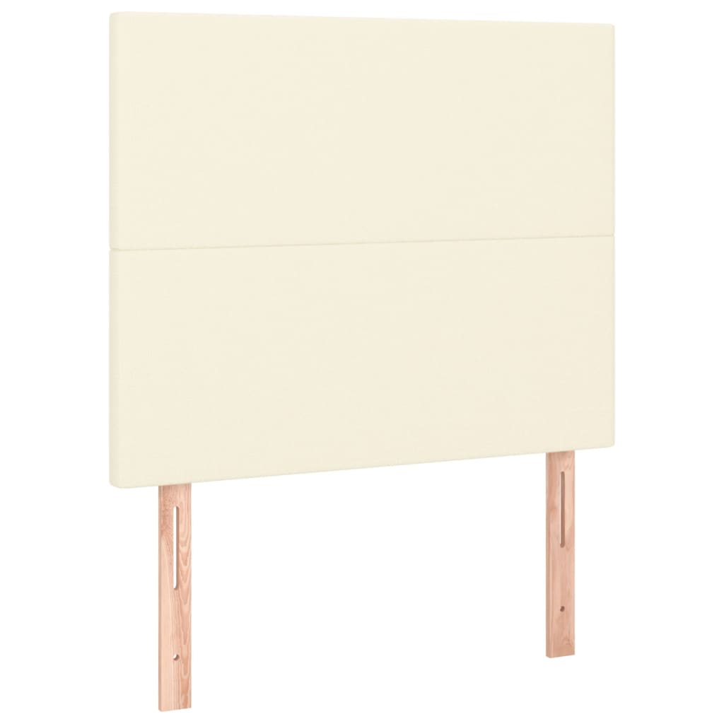 Rám Postele S Čelem Krémový 100X200 Cm Umělá Kůže