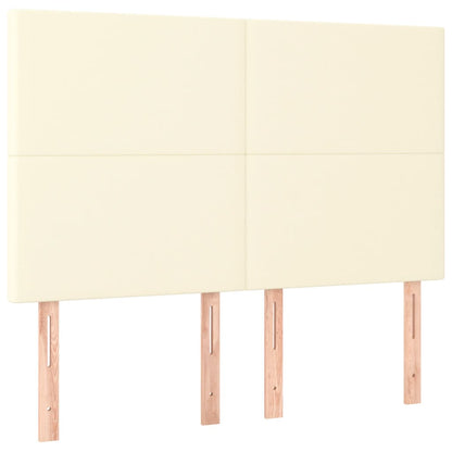 Rám Postele S Čelem Krémový 140X200 Cm Umělá Kůže