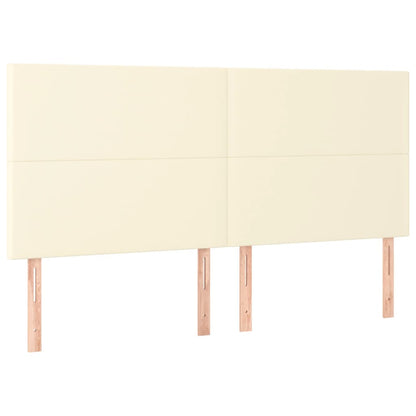 Rám Postele S Čelem Krémový 160X200 Cm Umělá Kůže