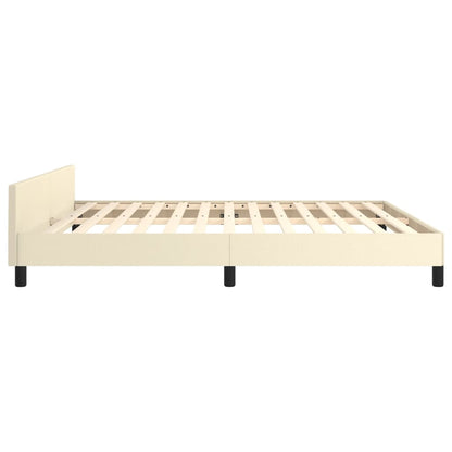Rám Postele S Čelem Krémový 180X200 Cm Umělá Kůže