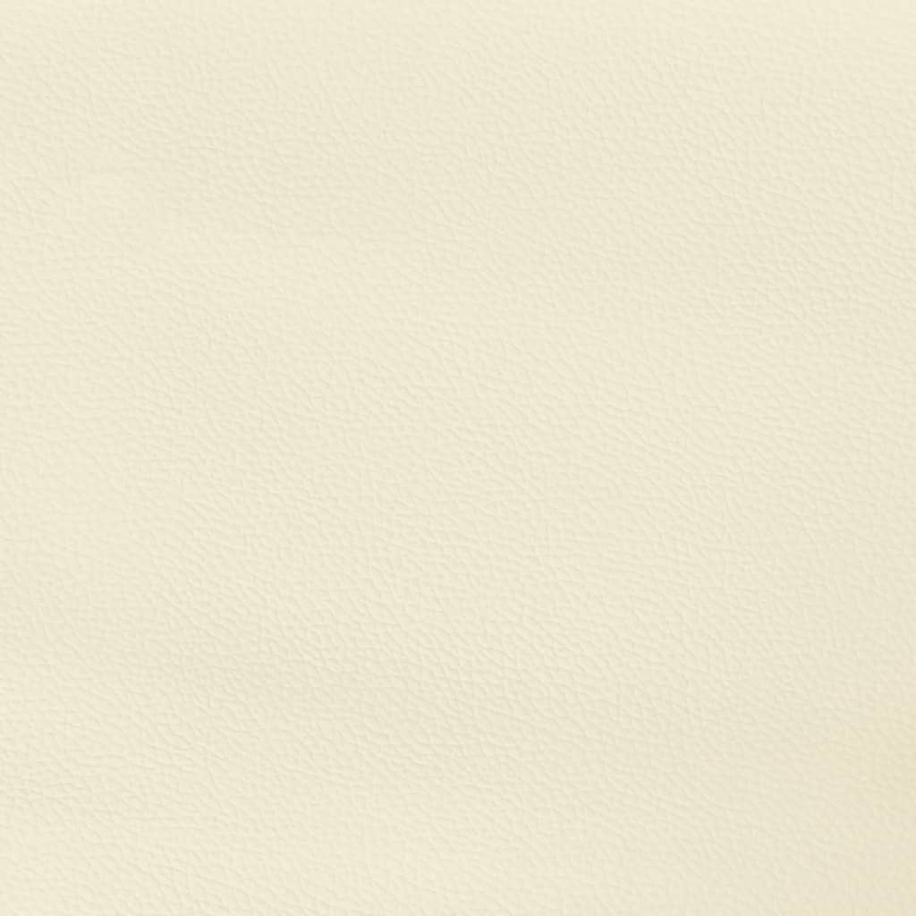 Rám Postele S Čelem Krémový 90X200 Cm Umělá Kůže