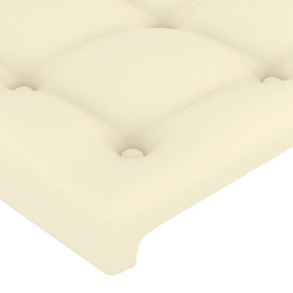 Rám Postele S Čelem Krémový 100X200 Cm Umělá Kůže